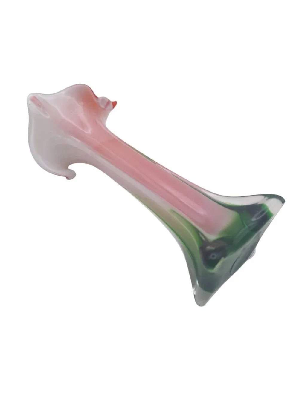 Calla Lily Art Glass Vase Floral Jack In The Pulpit Hand Blown Murano Style Vtg